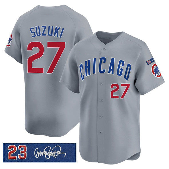 Colte Chicago Cubs #27 Seiya Suzuki Gray  'Ryne Sandberg Tribute' Vapor Limited V3 Stitched Jersey