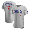 Colte Chicago Cubs #7 Dansby Swanson Gray  Flex Base Stitched Jersey