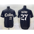 Colte Chicago Cubs #27 Seiya Suzuki Black  'Gothic North Side Edition' Vapor Premier Limited Stitched Jersey