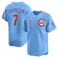 Colte Chicago Cubs #7 Dansby Swanson Baby Blue  2nd Alternate Limited Player Jersey