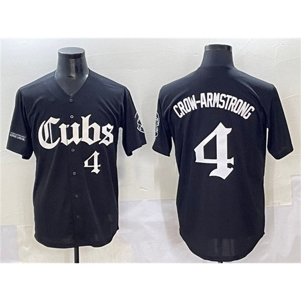 Colte Chicago Cubs #4 Pete Crow-Armstrong Black  'Gothic North Side Edition' Vapor Premier Limited Stitched Jersey