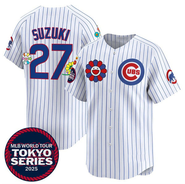 Colte Chicago Cubs #27 Seiya Suzuki White  2025 Tokyo Series Limited Stitched Jersey