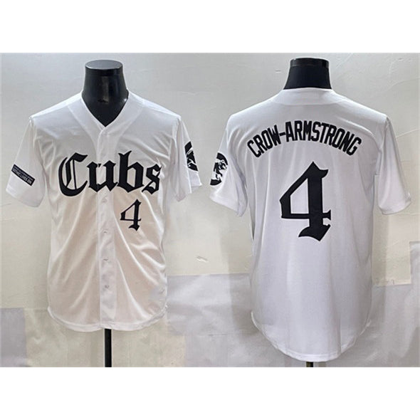 Colte Chicago Cubs #4 Pete Crow-Armstrong White  'Gothic North Side Edition' Vapor Premier Limited Stitched Jersey