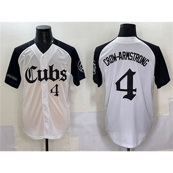 Colte Chicago Cubs #4 Pete Crow-Armstrong White  Black 'Gothic North Side Edition' Vapor Premier Limited Stitched Jersey