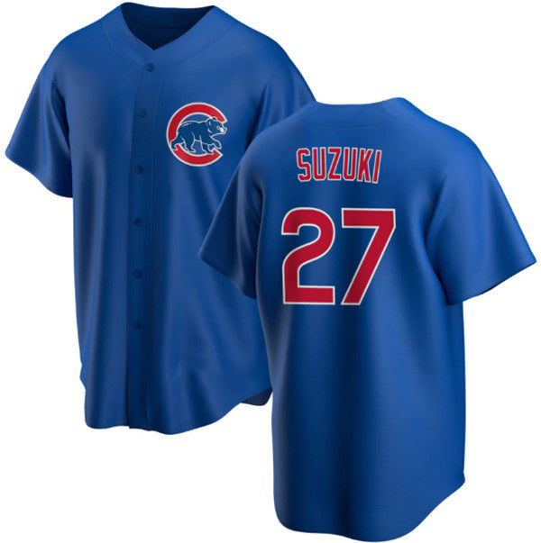 Colte Chicago Cubs #27 Seiya Suzuki Royal  Cool Base Stitched Jersey