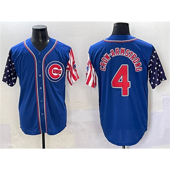 Colte Chicago Cubs #4 Pete Crow-Armstrong Royal  2025 Independence Day Vapor Premier Limited Stitched Jersey