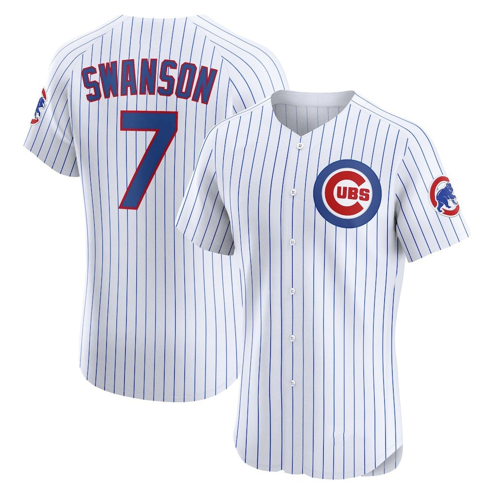 Colte Chicago Cubs #7 Dansby Swanson White  Home Elite Jersey