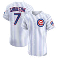 Colte Chicago Cubs #7 Dansby Swanson White  Home Elite Jersey