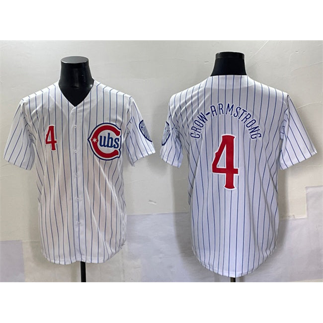 Colte Chicago Cubs #4 Pete Crow-Armstrong White  Pinstripe 2nd Alternate Limited Stitched Jersey
