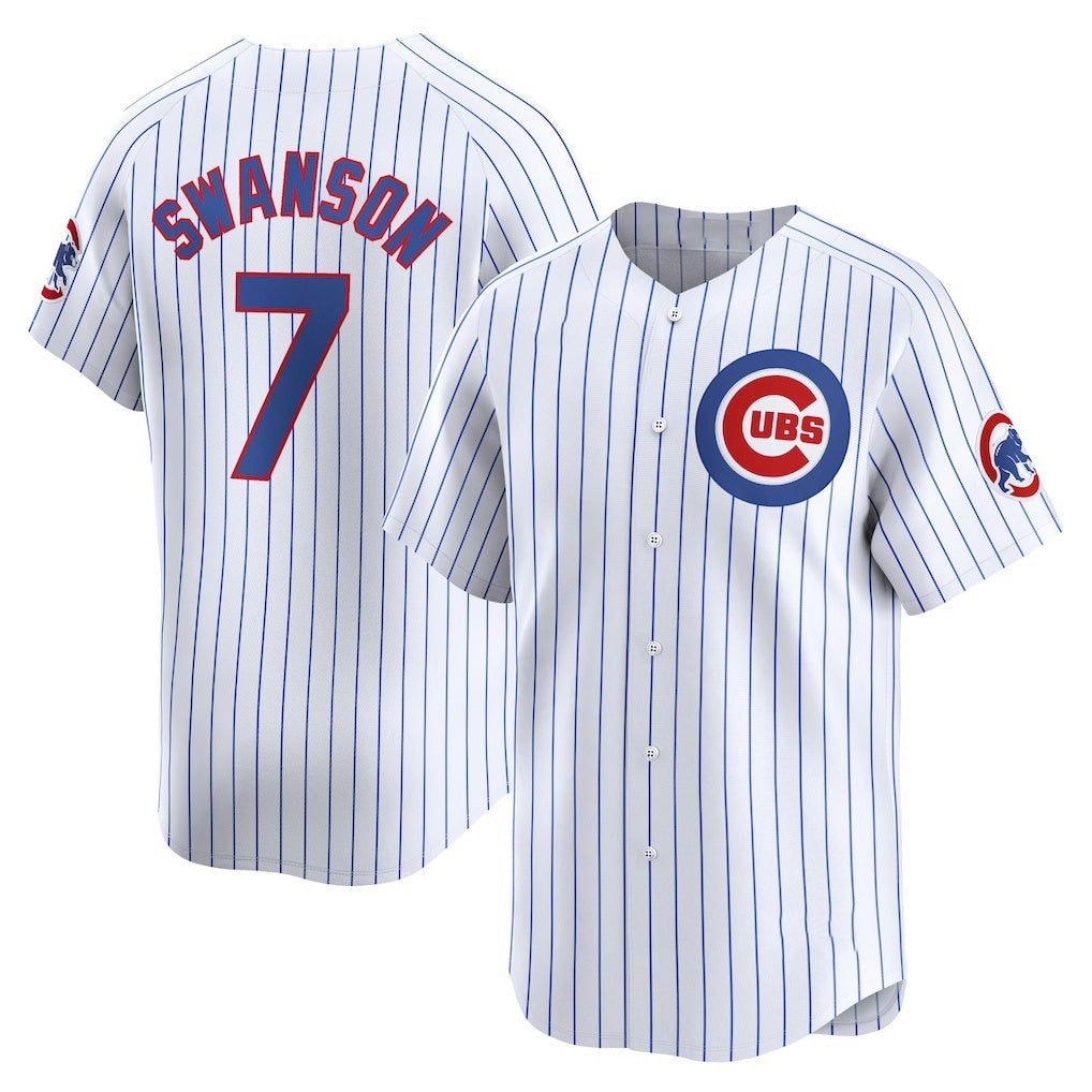 Colte Chicago Cubs #7 Dansby Swanson White  Home Limited Player Jersey