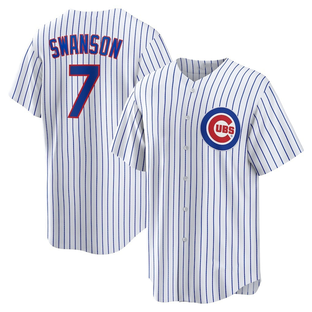 Colte Chicago Cubs #7 Dansby Swanson White  Replica Player Jersey