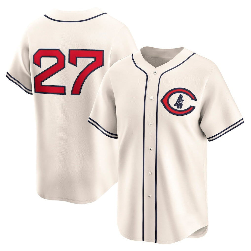 Colte Chicago Cubs #27 Seiya Suzuki Cream  Throwback Cooperstown Collection Limited Jersey