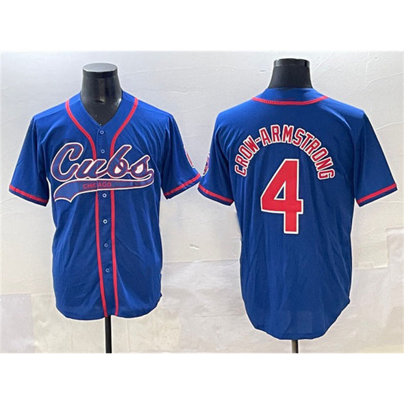 Colte Chicago Cubs #4 Pete Crow-Armstrong Royal  Cool Base Stitched Jersey