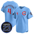 Colte Chicago Cubs #4 Pete Crow-Armstrong Blue  'Ryne Sandberg Tribute' Vapor Limited V2 Stitched Jersey