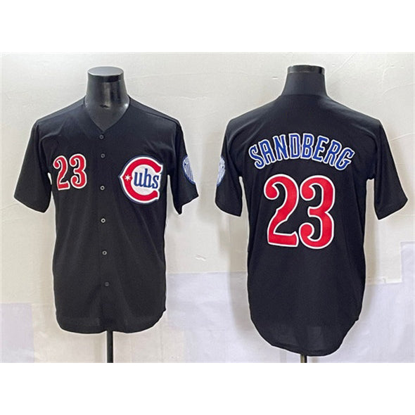 Colte Chicago Cubs #23 Ryne Sandberg Black  Limited Stitched Jersey