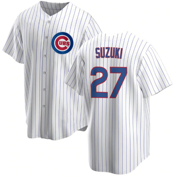 Colte Chicago Cubs #27 Seiya Suzuki White  Cool Base Stitched Jersey