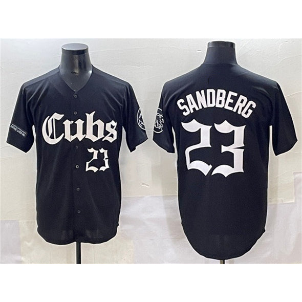 Colte Chicago Cubs #23 Ryne Sandberg Black  'Gothic North Side Edition' Vapor Premier Limited Stitched Jersey