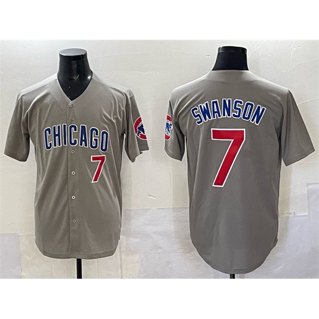 Colte Chicago Cubs #7 Dansby Swanson Gray  Limited Stitched Jersey