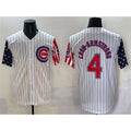 Colte Chicago Cubs #4 Pete Crow-Armstrong White  Pinstripe 2025 Independence Day Vapor Premier Limited Stitched Jersey