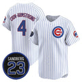 Colte Chicago Cubs #4 Pete Crow-Armstrong White  Pinstripe 'Ryne Sandberg Tribute' Vapor Limited V2 Stitched Jersey