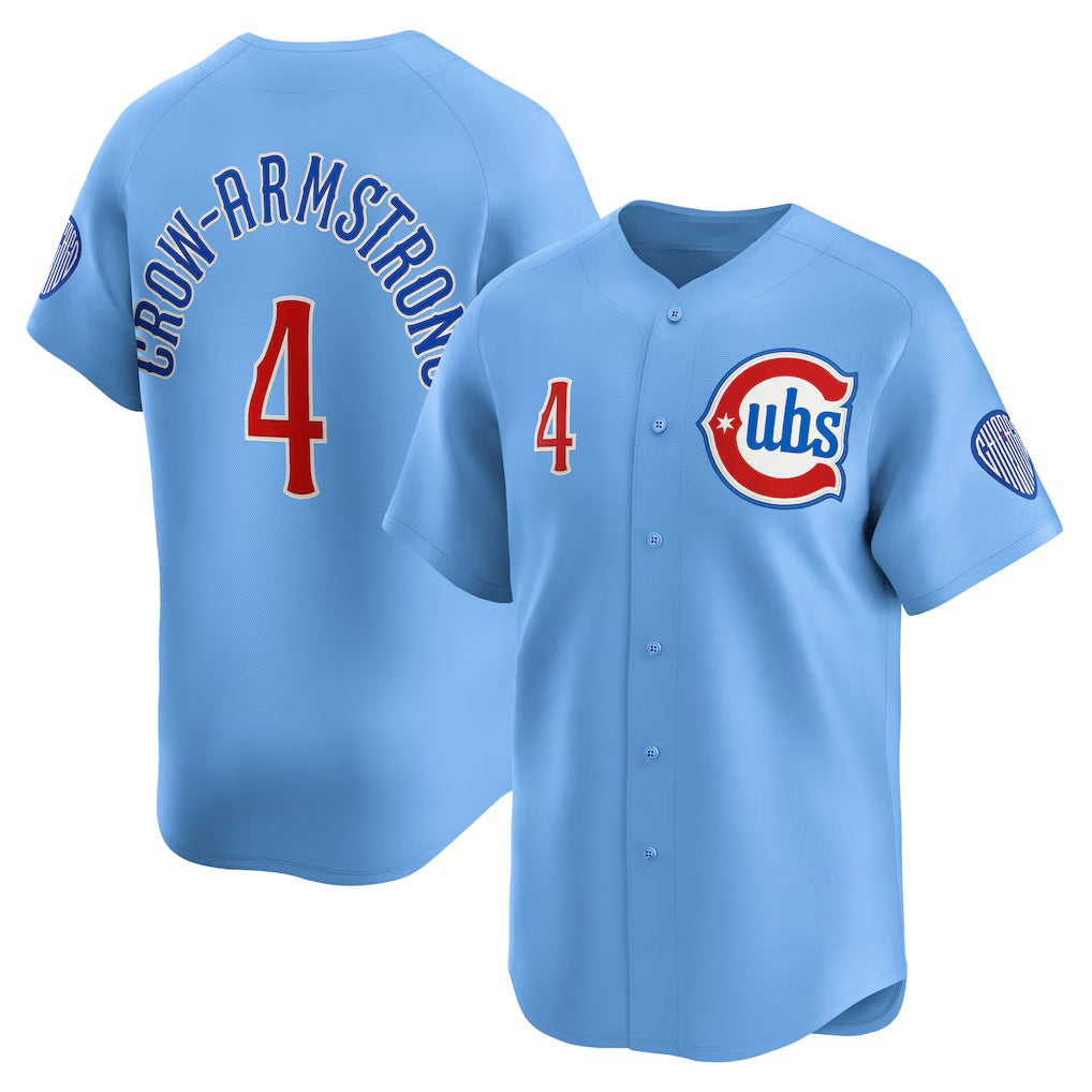 Colte Chicago Cubs #4 Pete Crow-Armstrong Light Blue  Alternate Limited Player Jersey